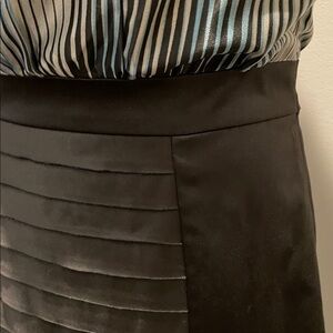 BCBGeneration Fancy Dress Size 8 Black Multicolor Career Cocktail Flounce Pleats